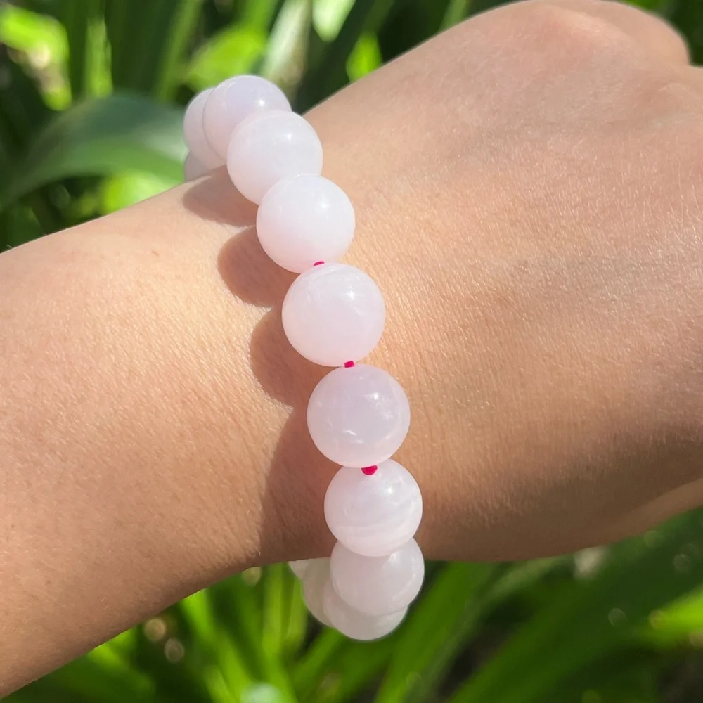 13mm Pink‎ calcite stretchable bracelet